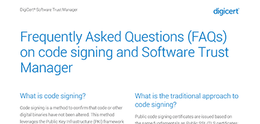 Frequently Asked Questions (FAQs) on code signing and Secure Software Manager - EN