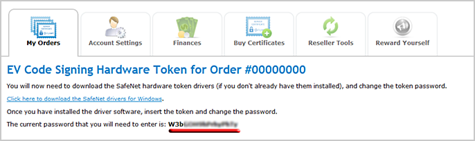 Copy device password