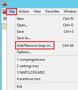 MMC Add or Remove Snap-in