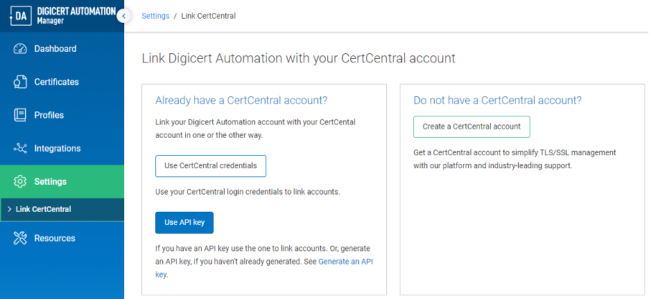 Set up Automation Manager in DigiCert ONE