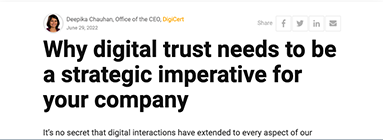 "Why Digital Trust Needs to be a Strategic Imperative for Your Company" webpage promo thumbnail image