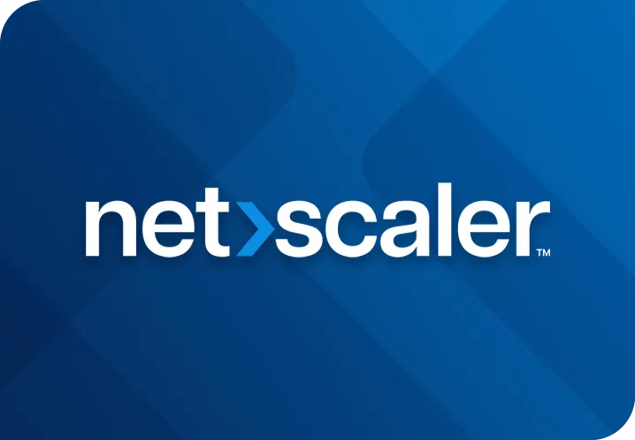 NetScaler logo with blue arrow icon on blue background