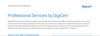 Professional Services By DigiCert