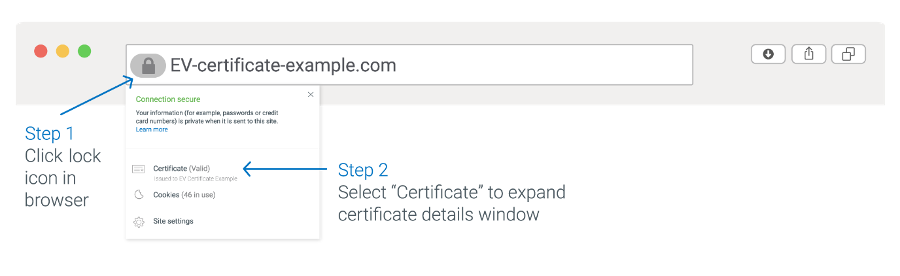 EV TLS SSL Certificates in Chrome