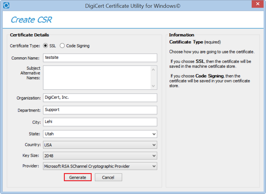DigiCert SSL Certificate Renewal Utility Windows Servers