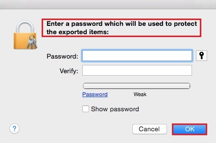 Mac - Export password