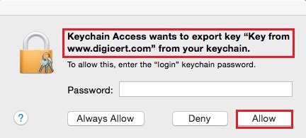 Mac - Export password