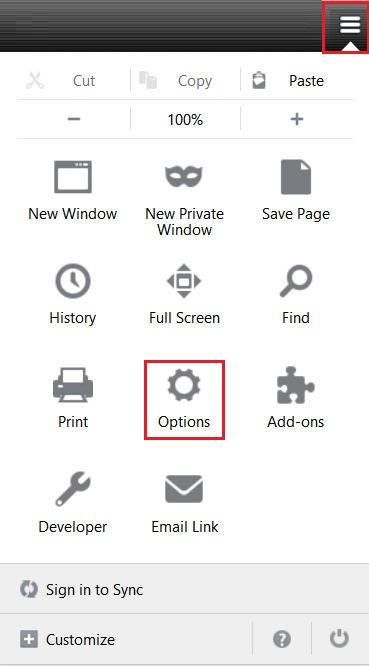 Firefox - Options