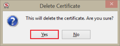 SafeNet Authentication Client, Delete Certificate