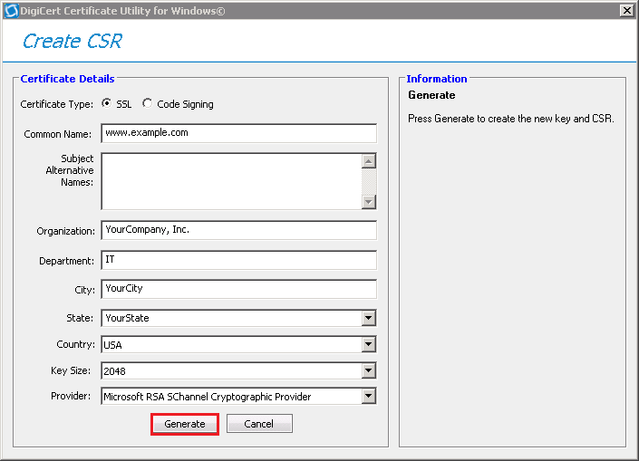 Enter CSR Details