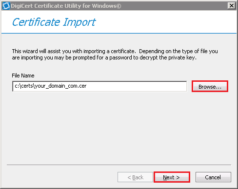 Import Certificate