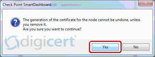 Generation of certificate cannot be undone