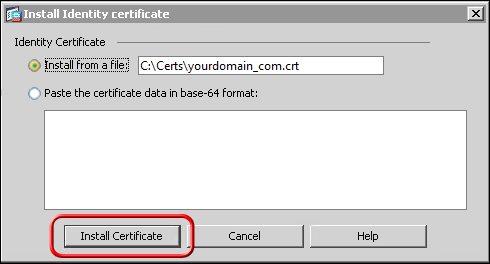 Cisco 5520 Install Identity Certificate