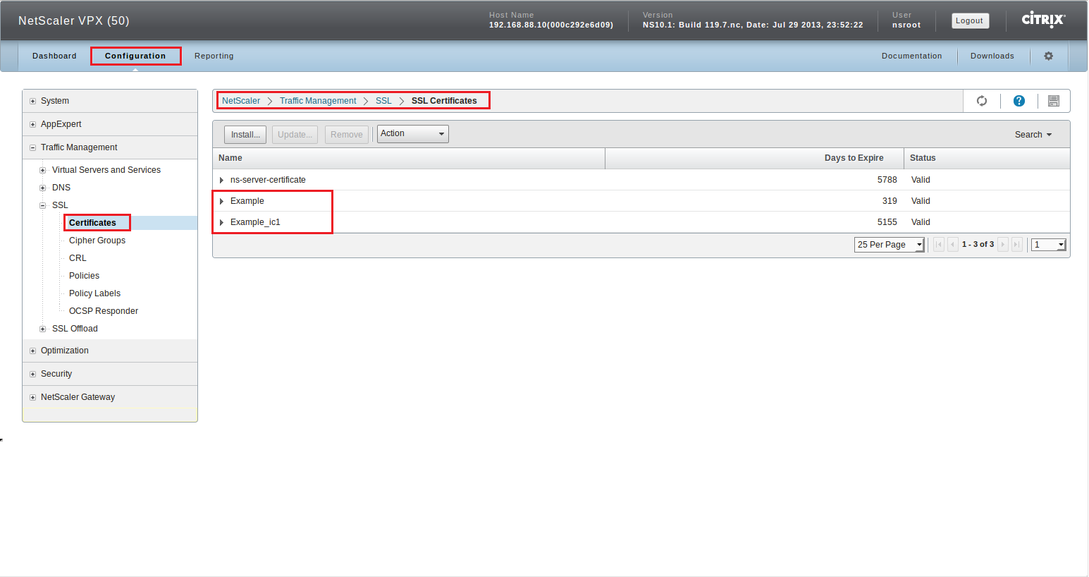 NetScaler VPX Console 10.1