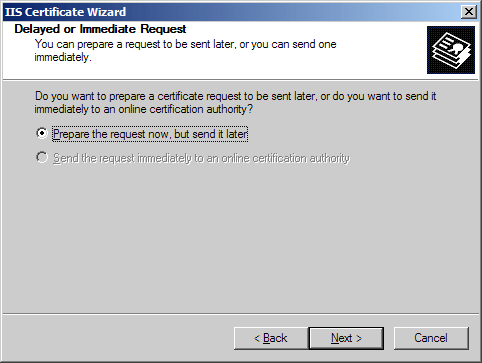 IIS Prepare request now, send it later