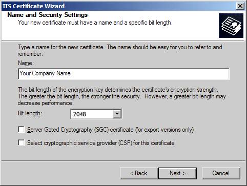 IIS Renewal CSR Details