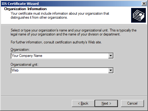 IIS Organization Information