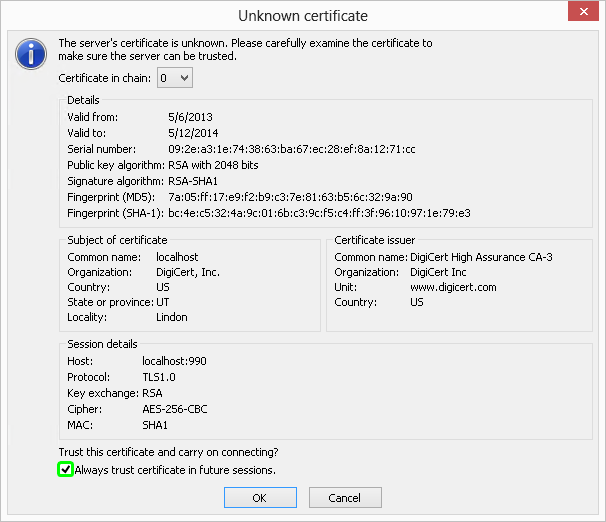 FileZilla Server Options