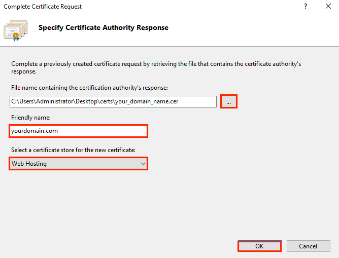 IIS 10 Install SSL Certificate