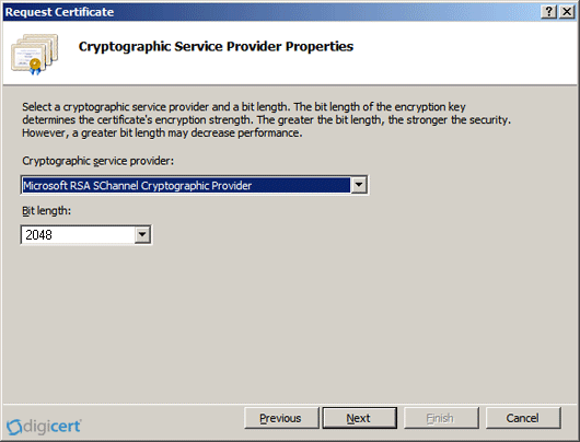 IIS 7 Cryptographic Service Provider Properties