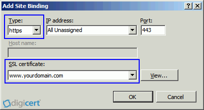 IIS 7 Add Site Bindings Dialog