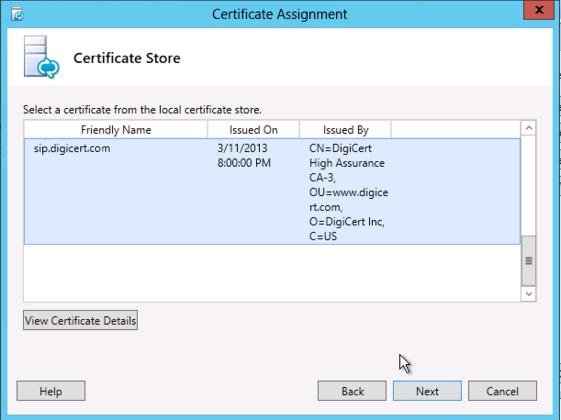 Lync 2013 SSL Certificate Installation