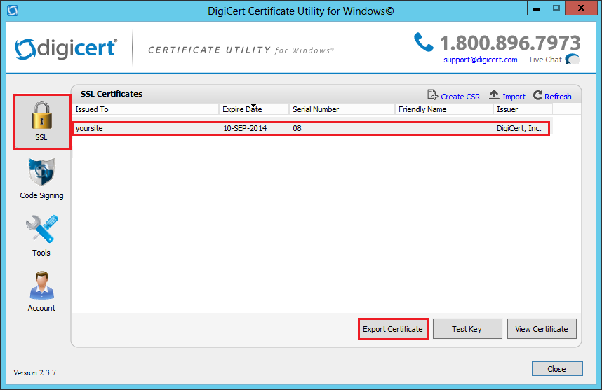 DigiCert Certificate Utility for Windows