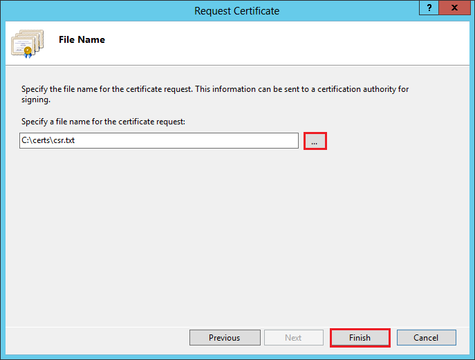 IIS 8/8.5 Internet Information Services (IIS) Manager - Certificate Import wizard - File Name
