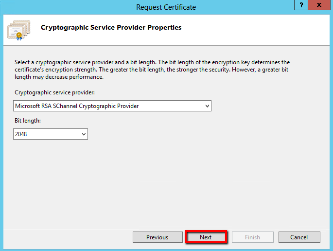 IIS 8 Cryptographic Service Provider Properties