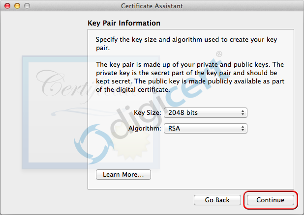 Key Pair Information - 2048 Bit RSA Key